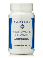 Klaire Labs, Пробіотики, Вітал Зімес жувальні, Vital-Zymes Chewable, 180 таблеток (KLL-01218), фото