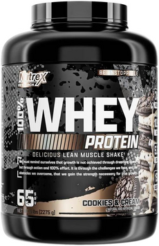 Nutrex Research, 100% Whey, Сывороточный протеин премиального качества, печенье + крем, 2275 г (NRX-36268), фото
