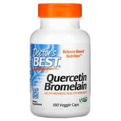 Doctor's Best, кверцетин із бромелаїном, 180 вегетаріанських капсул (DRB-00029), фото