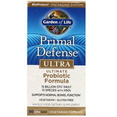 Garden of Life, Primal Defense, Ultra, універсальна пробіотична формула, 90 вегетаріанських капсул UltraZorbe (GOL-11235), фото