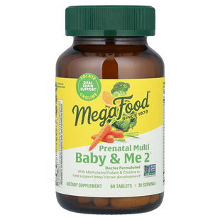 MegaFood, Baby & Me 2, вітаміни для вагітних, 60 таблеток (MGF-10314), фото