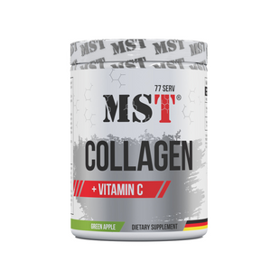 🍏MST Nutrition, Collagen + Vitamin C, Колаген + вітамін С, зелене яблуко, 77 порцій, 500,5 г (MST-16326), фото