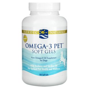 Nordic Naturals, Omega-3 Pet, м'які желатинові капсули для собак, 180 капсул (NOR-51502), фото