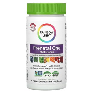 Rainbow Light, Prenatal One, мультивітаміни для вагітних, 90 таблеток (RLT-10972), фото