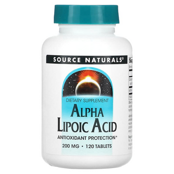 Source Naturals, альфа-ліпоєва кислота, 200 мг, 120 таблеток (SNS-00396), фото