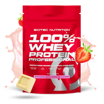 Протеїн сироватковий Scitec Nutrition 100% Whey Protein Professional | полуниця + білий шоколад - 500 г, фото