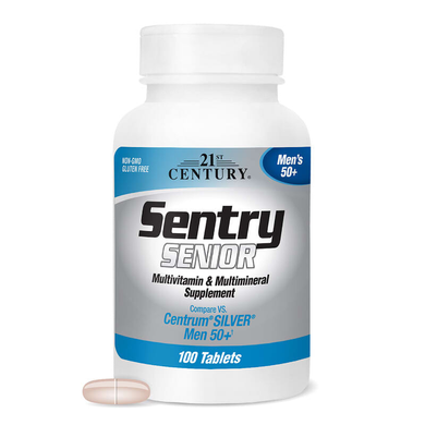Мультивитамины и микроэлементы для мужчин старше 50 лет 21st Century Sentry Senior - 100 таблеток, фото