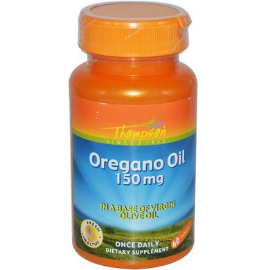 Масло орегано, Oregano Oil, Thompson, 150 мг, 60 гелевих капсул (THO-19120), фото