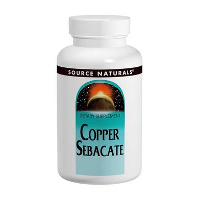 Мідь (Copper Sebacate), Source Naturals, 22мг, 120 таблеток, (SNS-00884), фото