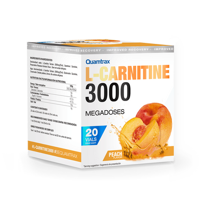 Quamtrax, L-Carnitine 3000, персик, 20 флаконов (816138), фото