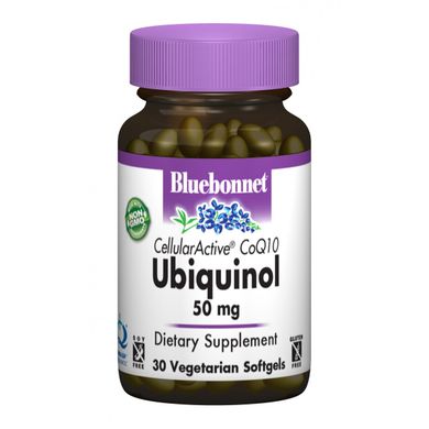 Bluebonnet Nutrition, Ubiquinol, Cellular Active CoQ10, 50 мг, 30 растительных капсул (BLB-00790), фото