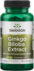 Swanson, Экстракт гинкго билоба, 60 мг, 120 капсул (SWV-01892), фото