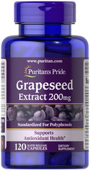 Puritan's Pride, Екстракт виноградної кісточки (Grapeseed Extract), 200 мг, 120 капсул (PTP-19465), фото