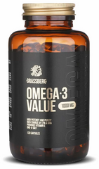 Омега-3, Value, Grassberg, 1000 мг, 120 капсул (GSB-091931), фото