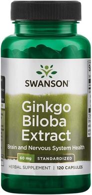 Swanson, Екстракт гінкго білоба, 60 мг, 120 капсул (SWV-01892), фото