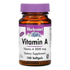 Bluebonnet Nutrition, вітамін A, 3000 мкг, 100 капсул (BLB-00298), фото