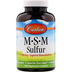 Carlson Labs, MSM Sulfur, 1000 мг, 90 вегетарианских капсул (CAR-08721), фото