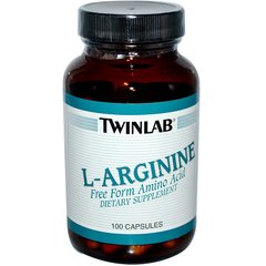 L-аргінін, Twinlab, 500 мг, Вільна Форма, 100 капс, (TWL-00111), фото