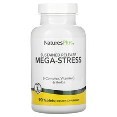 Natures Plus, Mega-Stress, тривале вивільнення, 90 таблеток (NAP-01261), фото