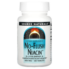Source Naturals, ніацин, не викликає припливів крові, 500 мг, 60 таблеток (SNS-00921), фото
