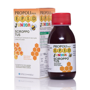 Specchiasol, Propoli Plus EPID junior sciroppo tus (Прополіс плюс ЕПІД сироп джуніор від кашлю), 100 мл (MET-80245), фото