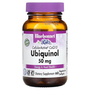 Bluebonnet Nutrition, Ubiquinol, Cellular Active CoQ10, 50 мг, 60 растительных капсул (BLB-00791), фото