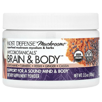 Host Defense, Mushrooms™, MycoBotanicals Brain & Body, порошок, 100 г (FPI-95519), фото