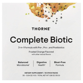 Пробиотики Thorne Complete Biotic | глазированный апельсин - 30 стик по 1 г, фото