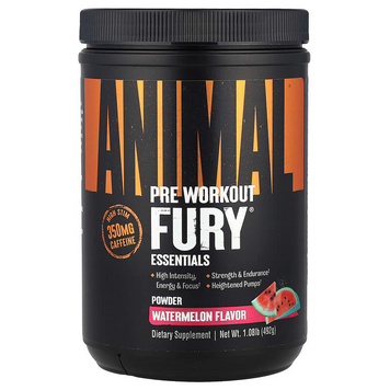 Animal, Pre Workout Fury® Essentials, передтренувальний комплекс, зі смаком кавуна, 492 г (UNN-03259), фото
