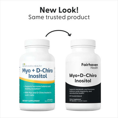 Мио инозитол + D хиро инозитол Fairhaven Health Myo + D-Chiro Inositol - 120 капсул, фото