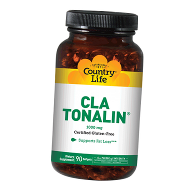 Country Life, CLA тоналин, 1000 мг, 90 мягких капсул (CLF-04500), фото
