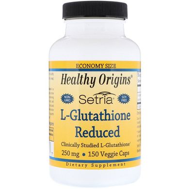 Healthy Origins, Setria, восстановленный L-глутатион, 250 мг, 150 вегетарианских капсул (HOG-41334), фото