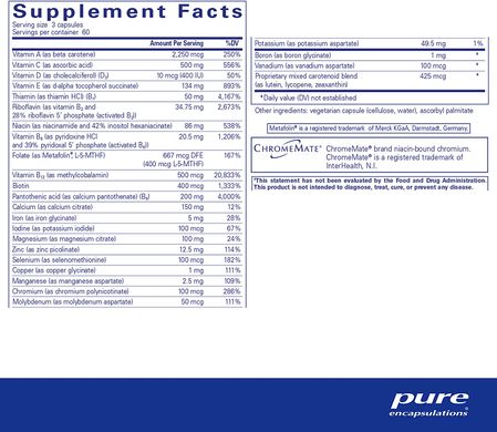 Мультивітаміни / мінерали, Nutrient 950, Pure Encapsulations, 180 капсул (PE-00202), фото