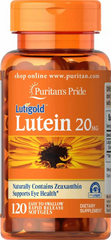 Лютеин с зеаксантином, Lutein, Puritan's Pride, 20 мг, 120 гелевых капсул (PTP-14904), фото