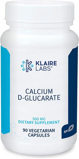 Klaire Labs, Кальций Д-глюкарат, Calcium D-Glucarate, 500 мг, 90 вегетарианских капсул (KLL-00628), фото