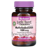 Bluebonnet Nutrition, EarthSweet, метилкобаламин, натуральный малиновый вкус, 1000 мкг, 60 жевательных таблеток (BLB-00441), фото