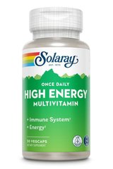 Solaray, Мультивитамины для энергии, без железа, 1 в день, 30 вегетарианских капсул (SOR-47304), фото