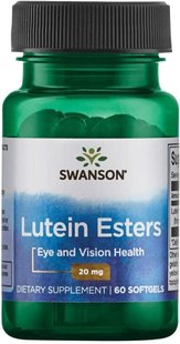 Лютеин, Lutein Esters, Swanson, 20 мг, 60 гелевых капсул (SWV-01902), фото