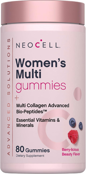 Жіночі мультивітаміни з колагеном NeoCell Women&rsquo;s Multivitamin Multi Collagen Advanced Bio-Peptides | ягоди - 80 жувальних мармеладок, фото