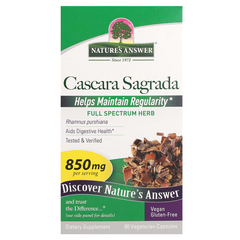 Nature's Answer, каскара, 850 мг, 90 вегетаріанських капсул (NTA-16142), фото