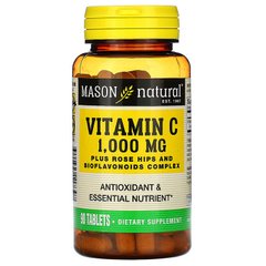 Вітамін C 1000 мг, Vitamin C, Mason Natural, 90 таблеток (MAV-11739), фото
