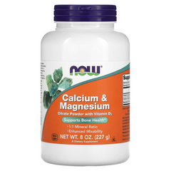 Кальций и магний, Calcium & Magnesium, Now Foods, 1:1, 227 г, (NOW-01243), фото