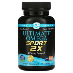 Nordic Naturals, Ultimate Omega Sport 2x, 2150 мг, 60 гелевих капсул (NOR-01807), фото