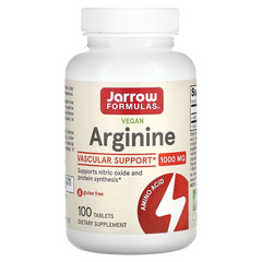 Jarrow Formulas, аргінін, 1000 мг, 100 таблеток (JRW-15036), фото