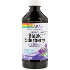 Черная бузина, концентрат сока, Black Elderberry, Solaray, жидкость, 240 мл (SOR-26047), фото