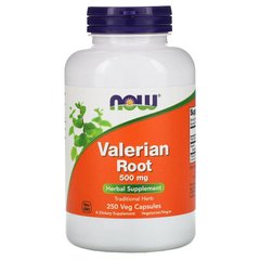Now Foods, корінь валеріани, 500 мг, 250 рослинних капсул (NOW-04771), фото
