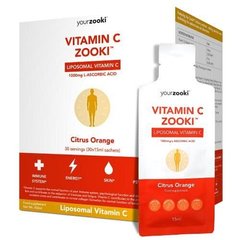 Витамин С липосомальный, Vitamin C Zooki, YourZooki, 1000 мг, вкус апельсина, 30 пакетиков по 15 мл (YOZ-930164), фото