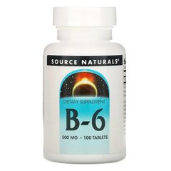 Source Naturals, В6, 500 мг, 100 таблеток (SNS-00416), фото