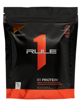 Rule 1, Protein R1, 25 г ізоляту протеїну + 6 г BCAA, шоколадна помадка, 468 г (816670), фото