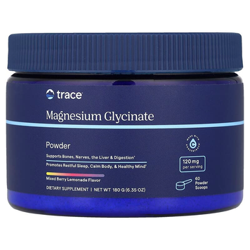 Глицинат магния в порошке 120 мг Trace Minerals Magnesium Glycinate | ягодный лимонад - 180 г, фото